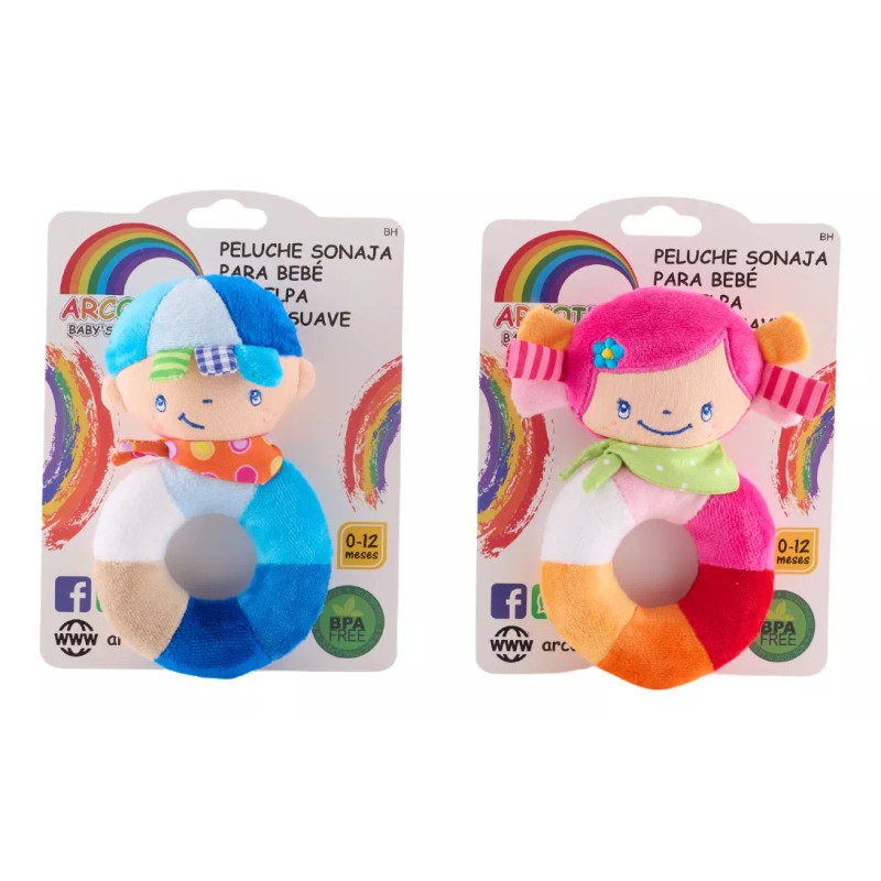 Arcoiris Sonaja Aro Bebes Infantil Juguete Didáctico Interactivo Color Rosa