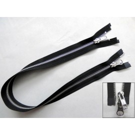 YKK Zip, Zipper,Two Way, Open End, Separating, Metal, Black YKK 22"/56cm, 36"/91cm - 36 inches / 91cm DIAMOND TOP PULLER