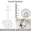 Romass 2 Pcs Cross Necklace for Men, Silver Black Box
