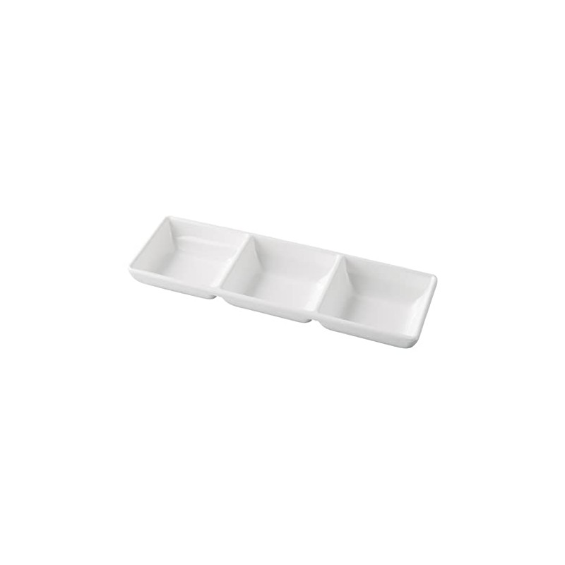 Fukui Craft 51025450 Melamine 22.2 Masanatsu Cut Plate, White Gloss