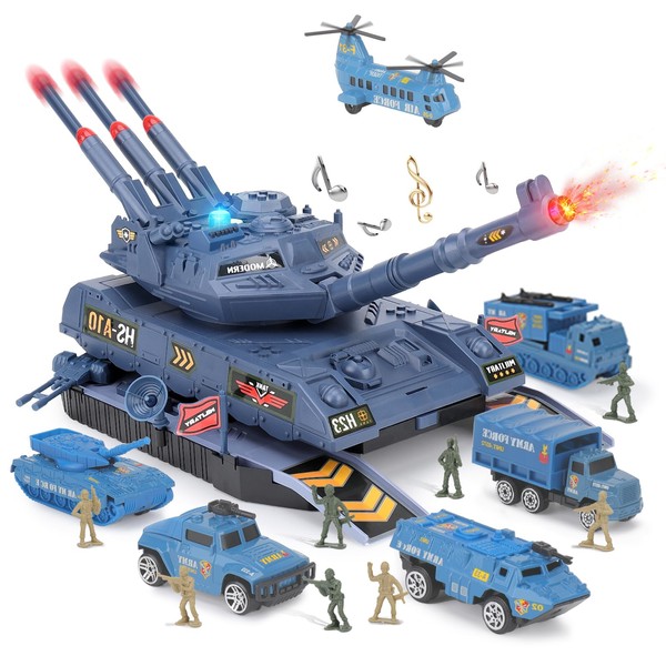 KADAYAYA Toy Tanks for Boys, Army Tank Toys with Light
