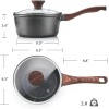 SENSARTE Nonstick Saucepan with Lid, 1.5 Quarts Small Pot -