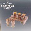 Hammer Axe Beer Top Shot Glass With Wood Display Stand