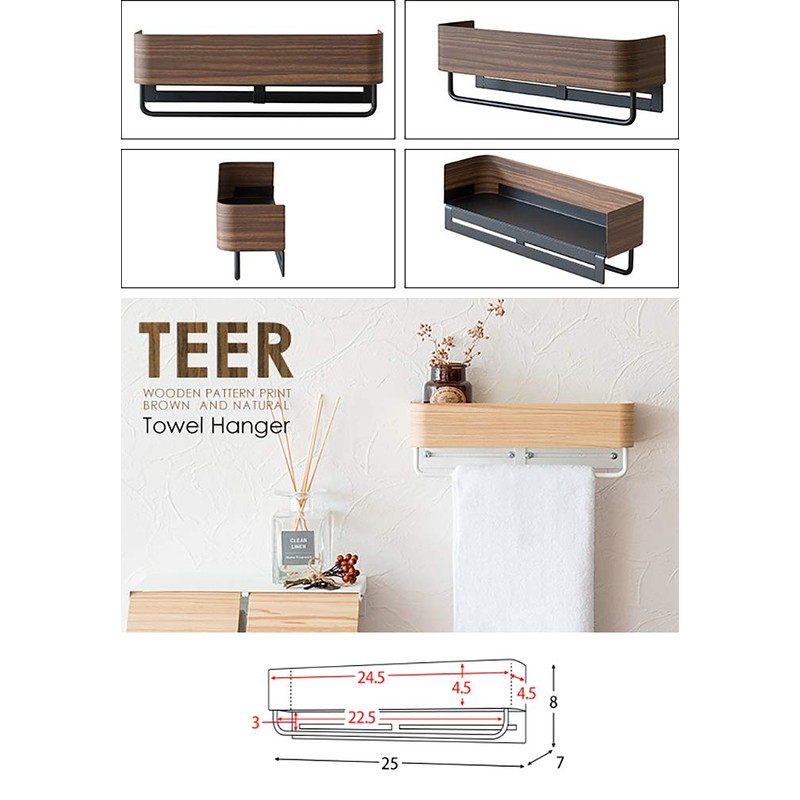 Miyatake Manufacturing Towel Hanger TEER Width 9.8 x Depth 2.8