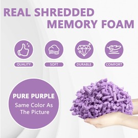 BBGDIPG 20 Pounds Bean Bag Filling, Purple Shredded Memory Foam Filling, Premium Beanbag Filler Suitable for Various Pillows/Punching Bag/Couch Cushions/Pouf/Dog Bed