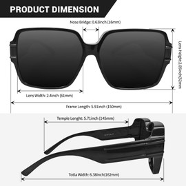 Polarized Fit Over Glasses Sunglasses for Women Men GST511-P-01-09