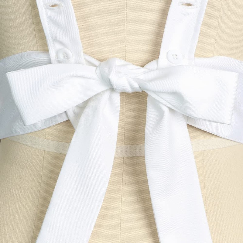 Jeufoin Women Vintage Victorian Maid Ruffles Pinafore Apron Pioneer Colonial