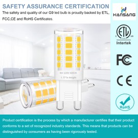 Hansnag 12 Pack G9 LED Bulb for Crystal Chandelier, 5000K Bright Daylight, T4 Short Light Bulb with G9 Ceramic Bin-pin Base, Height 1.77 inch, 4W(40W Halogen Equivalent), 400LM, AC 120V, Non-Dimmable