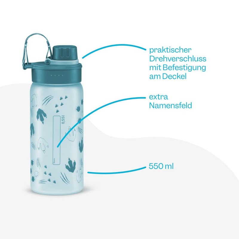 Trinkflasche BPA-frei 550 ml, auslaufsicher und Kohlensäure geeignet, spülmaschinengeeignet, Regenbogen