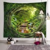 Hoisy Green Forest Cave Tapestry Wall Hanging Jungle Wood Wall