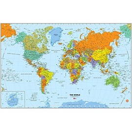 Wall Pops WallPops WPE1898 World Dry Erase Map Decal, Multicolor