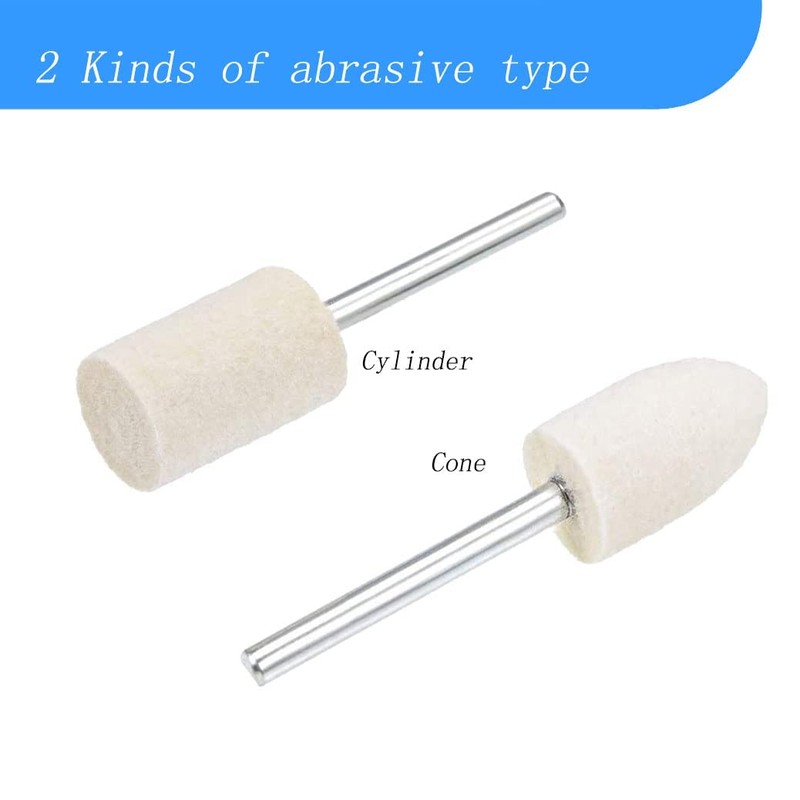 Luo ke 100 Pcs Compressed Wool Felt Polishing Head Tool