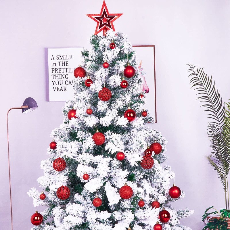 101 Piece Christmas Balls Ornaments Luxury Set Xmas Tree Topper