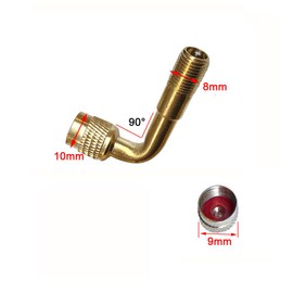 QitinDasen 4Pcs Professional Tyre Valve Extension Adapter Set, 90 Degree Tire Stem Extension, Brass Air Tire Extension Schrader Valve Adapter, for Car Truck Motorcycle Bike Scooter