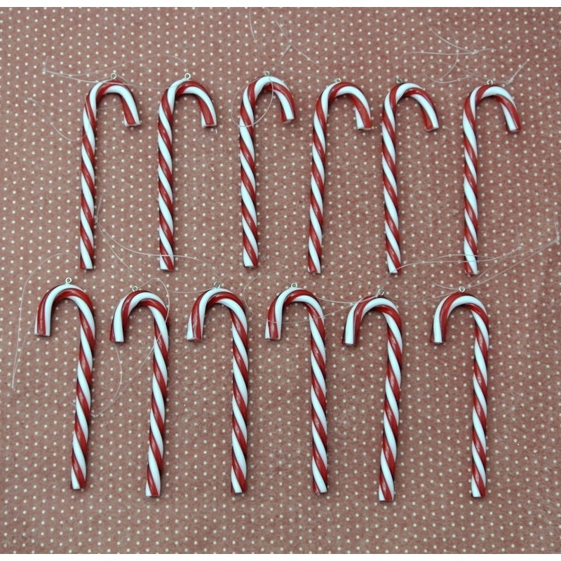 Gisela Graham Christmas Box of 12 Candy Canes Tree Decorations
