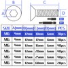 Countersunk Screws Stainless Steel M6 x 10 mm Hexagon Socket