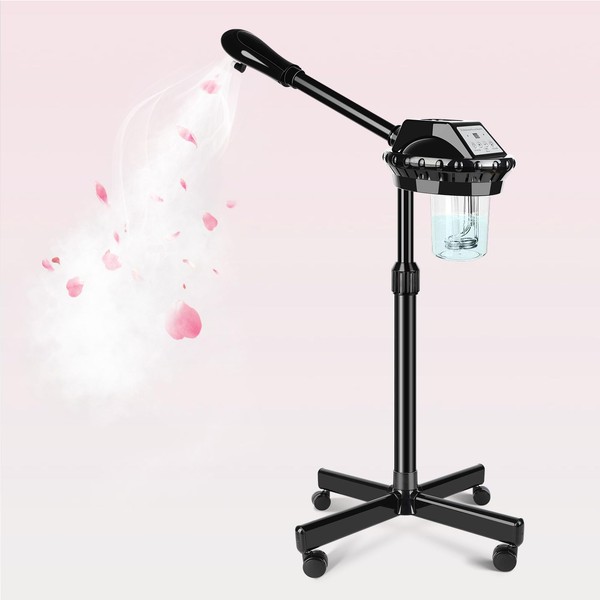 Professional Facial Steamer, Facial Steamer on Wheels with More Steam,