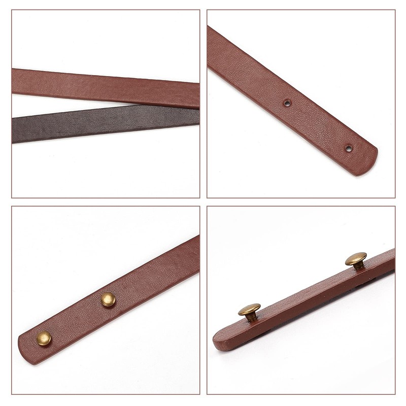 SUPERFINDINGS 4Pcs 2 Colors Faux Leather Bag Handles with Iron