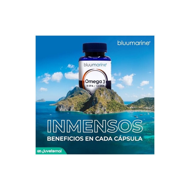 BLUUMARINE Omega 3 con 18% EPA y 12% DHA, Suplemento
