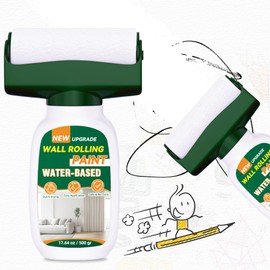 White Paint, 500g Wall Paint, Integrated Paint Roller for Flat, Ceiling Wall, Drywall Repair Kit Remove Stains, Scratches, Water-Based, Ready to Use, Low VOC