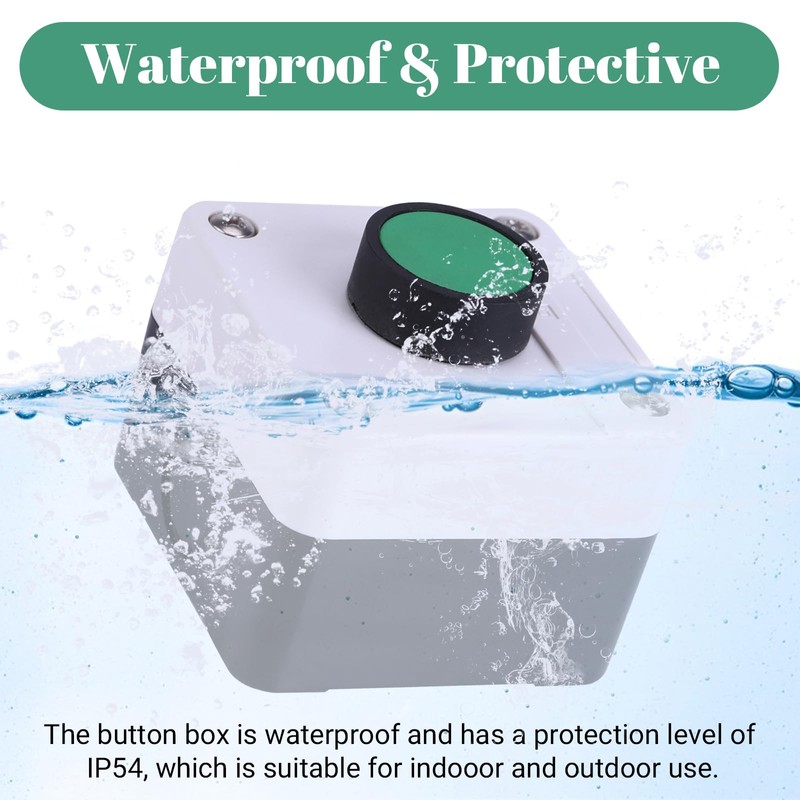 GAESHOW Weatherproof Push Button Switch, Weatherproof Green Push Button, Green