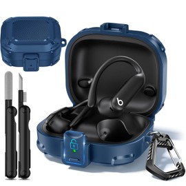 2025 New Security Lock Case for Beats Powerbeats Pro 2 Wireless Bluetooth Earbuds, Shockproof Protective Hard Cases Cover for Beats Powerbeats Pro 2 (2025) Accessories, with Cleaning Kit & Keychain