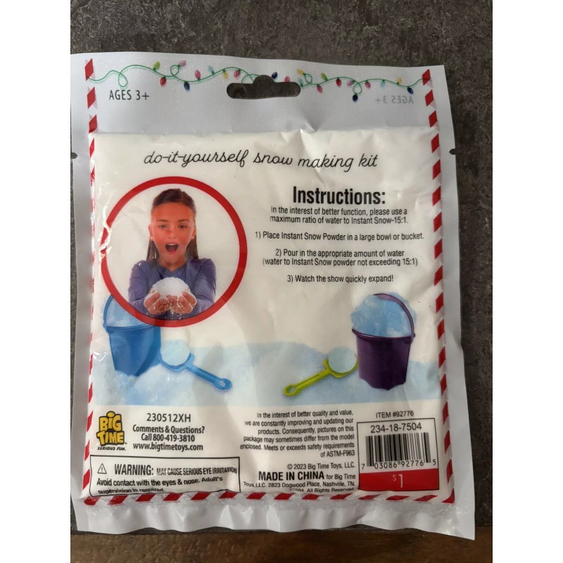 Big Time Toys Instant Snow (DIY Snow making Kit)