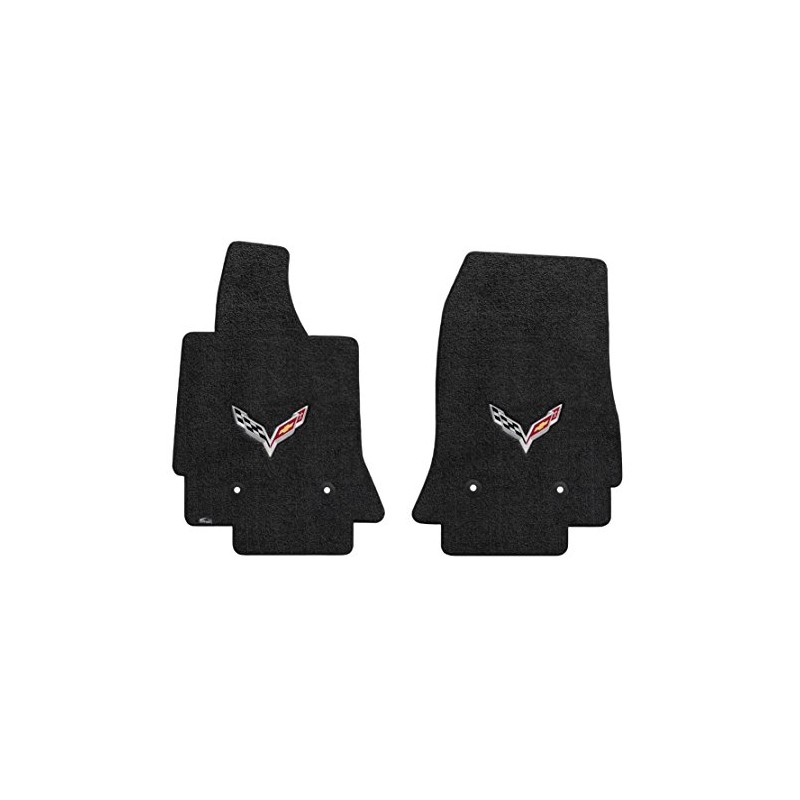 Fits 2014-2018 C7 Corvette Stingray Floor Mats w/ Flags: Black