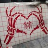 Sleep Token Skeletal Heart Hands Decal 6 Inch - Red