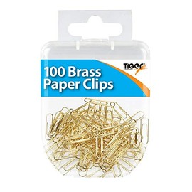 TIGER Essentials Brass Paper Clips 33MM x 100