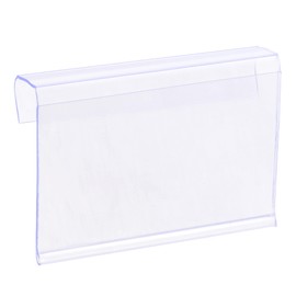 sourcing map Label Holder L Shape 60x40mm Clear Plastic for Wire Shelf, Pack of 30