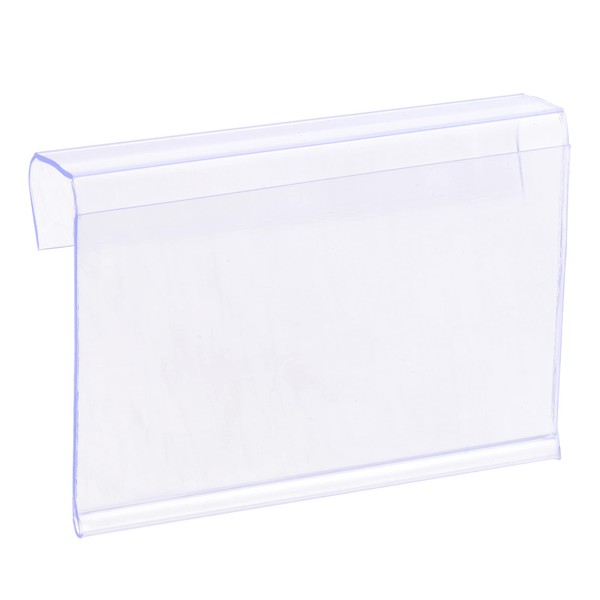 sourcing map Label Holder L Shape 60x40mm Clear Plastic for