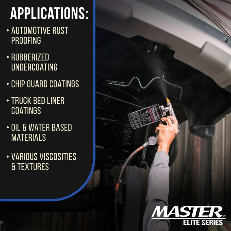 Master Elite Undercoating Spray Gun with Regulator & Flexible Extension