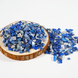 Soulnioi Lapis Lazuli Crystal Tumbled Chips Stone Natural Crystal Crushed Stones Irregular Bulk Gemstones 5-7mm 100g for DIY Garden Home Decorative