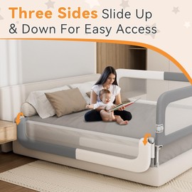 Abdtech Bed Rail for Toddlers with U-Shaped Base: Safety & Foldable - Stable Protective Bed Side Rails - 78.74 x 78.74 x 74.8 Designed for for King Size Bed