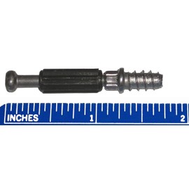 33mm Dowel Pin Bolt for Cam Lock Disc Furniture Connectors 43.5 mm Overall, Steel with Plastic Sleeve, 11mm Euro Wood Screw Thread for 5mm Hole (10 Pack)