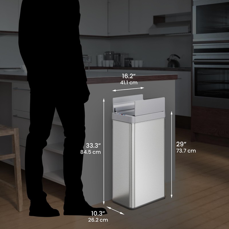 iTouchless 18 Gallon Wings Open Kitchen Trash Can with Lid