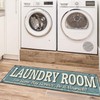 Machine Washable Text Design Rug Non-Slip Rubberback 2x5 Laundry Room