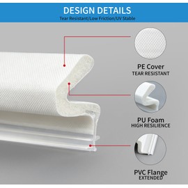 26FT Weather Stripping Door Seal,V-Shaped Q Foam,Door Weather Stripping,Door Seal Strip for Door Frame for Sliding, Exterior, Front, and Jamb Frames(White, 26 feet)