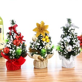 3Pcs Mini Christmas Trees Artificial Table Tops Frost Trees Xmas Tree Stand Small Christmas Tree with Base Tabletop Trees Christmas Desk Tree Crafts Pine Tree for Christmas Desk Party Decorations
