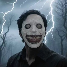 Zombie Party Exorcist Mask: Creepy Halloween Horror Devil Headgear for Cosplay Parties One Size/Retro Style with White Background 10ea