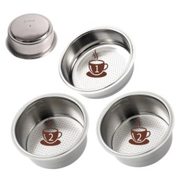 AFBTCQMB Reusable Stainless Steel Coffee Filter 3 Pack for Coffee Machines Silver/Grey