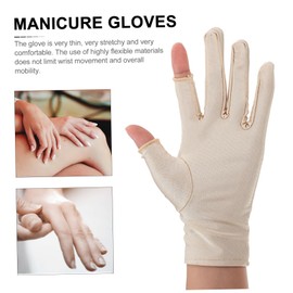 IWOWHERO 1 Pair UV Shield Gloves for Manicure and Riding Half Finger Design for Nail Art and Sun Protection Breathable Material for Comfort present for Women