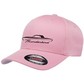 1964 1965 1966 Ford Thunderbird Hardtop Outline Design Flexfit 6277 Athletic Baseball Fitted Hat Cap Pink L/XL