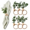 Merzio 6 Pcs Rustic Eucalyptus Napkin Rings Set, Farmhouse Boho