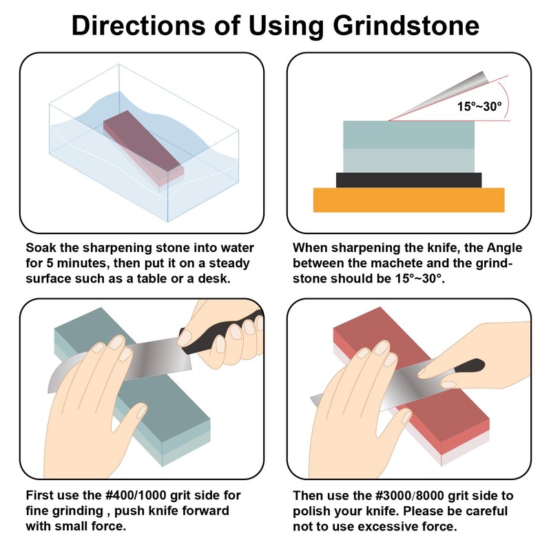 Knife Sharpening Stone Set, 4 Side KitGrit 400/1000/3000/8000 Waterstone, Whetstone