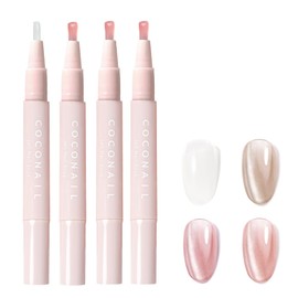 MG301-306 HEMA Free, Removable, Gel Nails, Self-Nails, Gel Nail Seals, Peel Off, Color Gel, Nail Tips, Allergy Protection, Transparent, Simple, Beginner, Self-Kit Set, Clear Base, Sheer Color, Top Pen