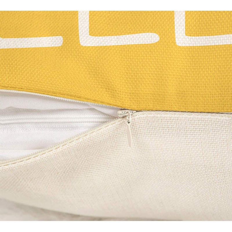 4TH Emotion Hello Sunshine Pillow Cover Farmhouse Yellow Lumbar Pillow