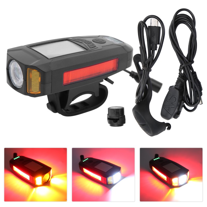 USB Bicycle Flashlight LED Computer Horn Light Bike Front Light
