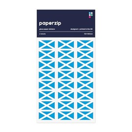 PAPERZIP - Scotland Flags (Saint Andrew's Cross, Saltire) – 48 Stickers for Business, Schools